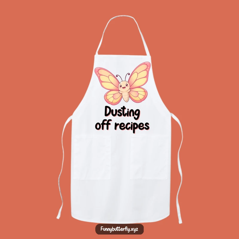 Funny Butterfly Apron: Chef's Whimsical Spiraling Wings Kitchen Attire