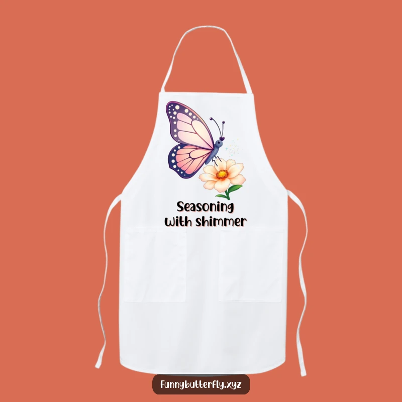 Funny Butterfly Apron: Chef's Artistic Sparkle Dust Kitchen Attire