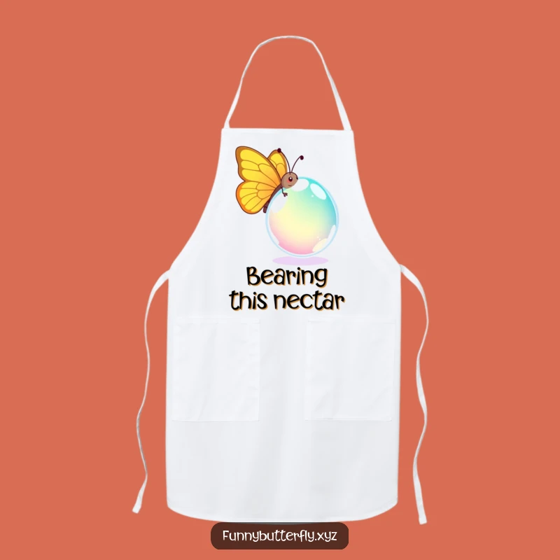 Funny Butterfly Dewdrop Apron: Comical Kitchen Wear for Hilarious Chefs