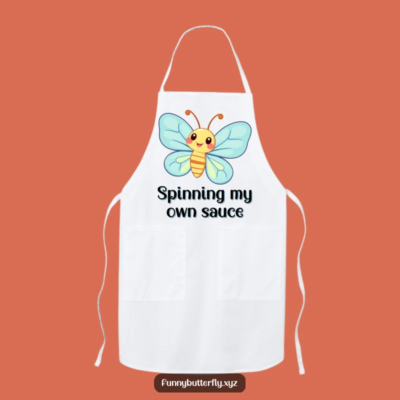 Funny Whimsical Butterfly Spinning Apron - Antennae Kitchen Gift