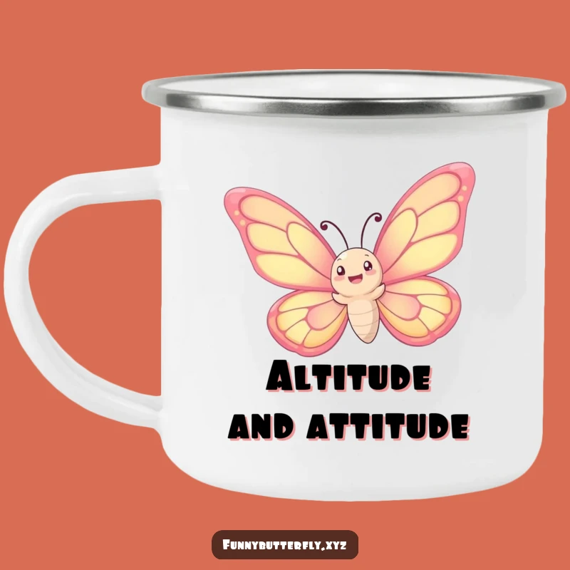 Funny Butterfly Camping Mug: Rugged & Whimsical Spiraling Wings Mug