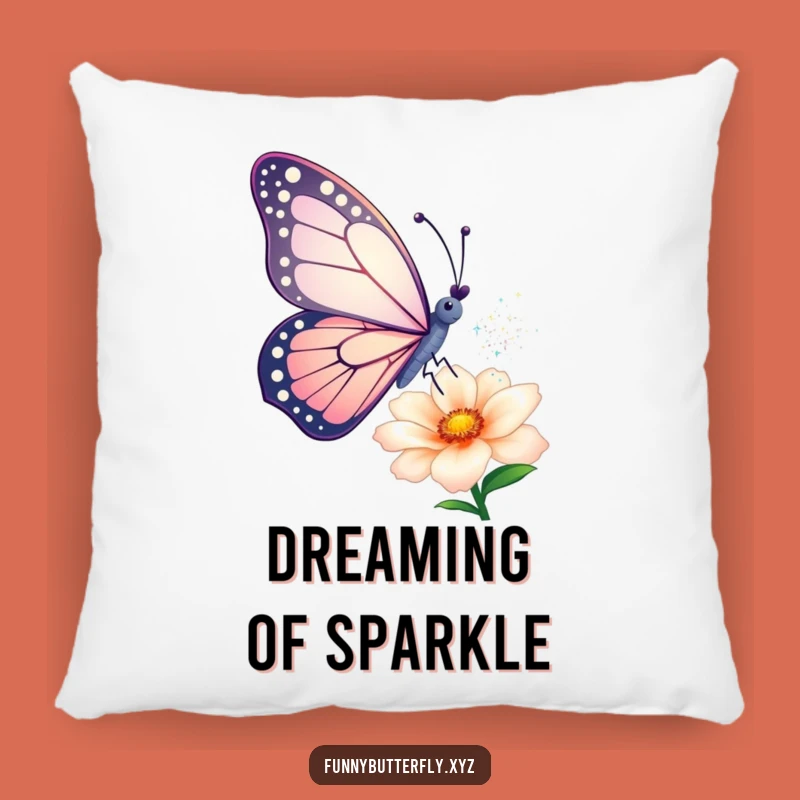 Funny Butterfly Pillow: Comfy & Magical Sparkle Dust Accent