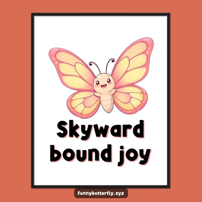 Funny Butterfly Digital Art: Spiraling Wings Whimsical Print