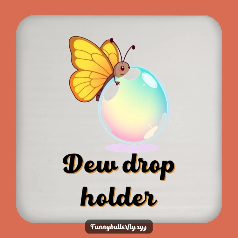 Funny Butterfly Dewdrop Coaster: Comical Protection for Your Surfaces