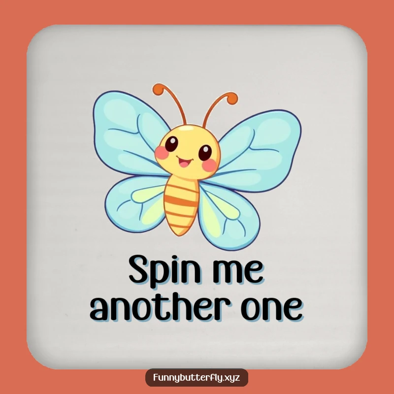 Funny Whimsical Butterfly Spinning Coaster - Antennae Protection Gift
