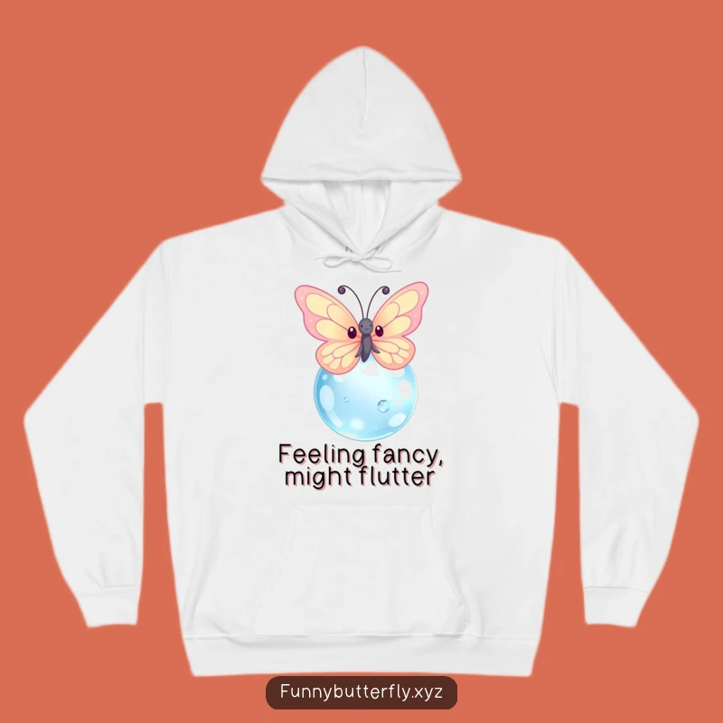 Cozy Funny Sparkling Kawaii Butterfly Hoodie - Dewdrop Magic Gift