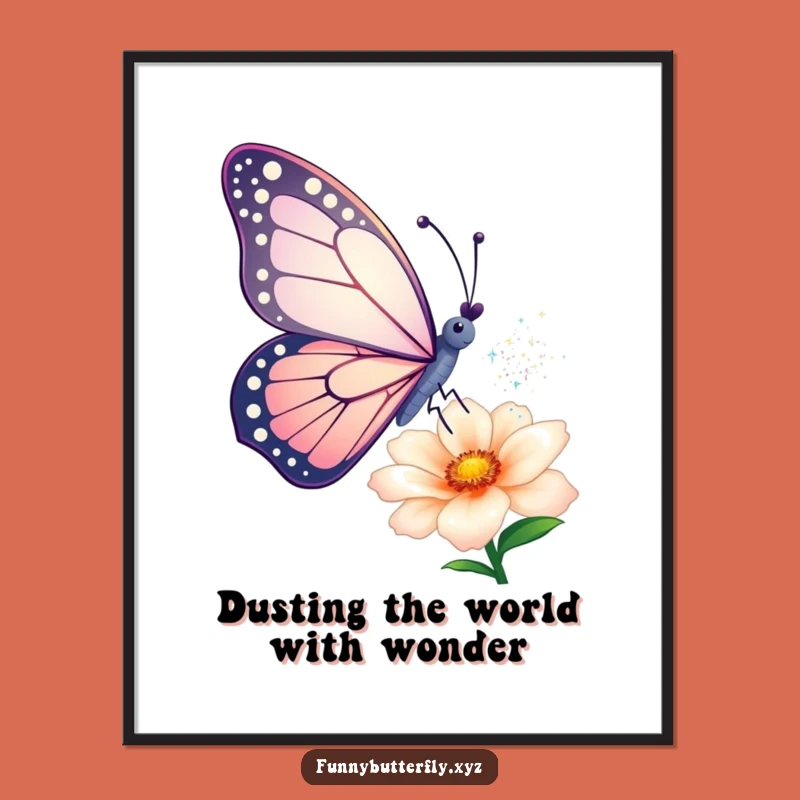 Enchanting Free Printable Wall Art: Butterfly's Sparkle Dust Decor