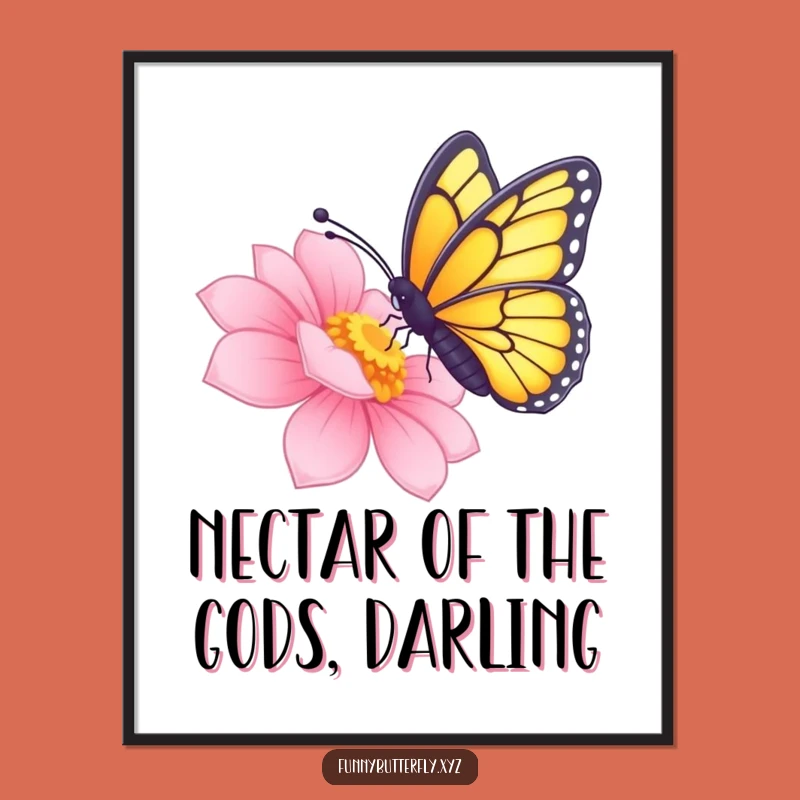Free Printable Wall Art: Butterfly Sips Nectar, elegant downloadable art for your space!