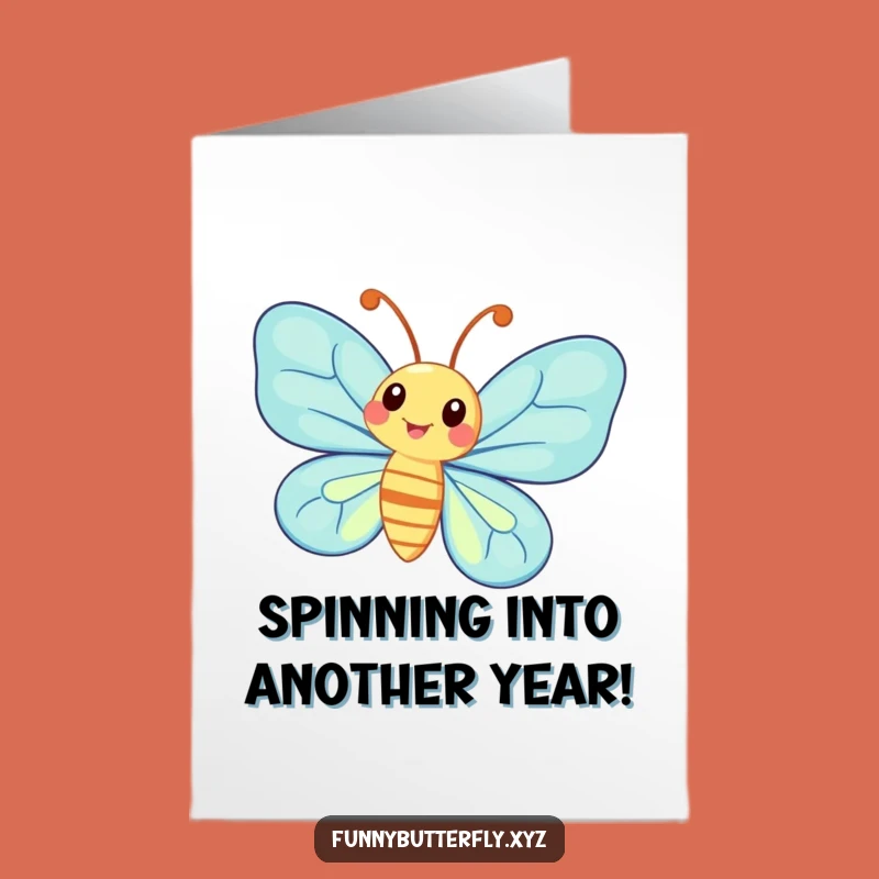 Free Printable Birthday Card: Whimsical Butterfly Spinning, perfect fun downloadable gift!