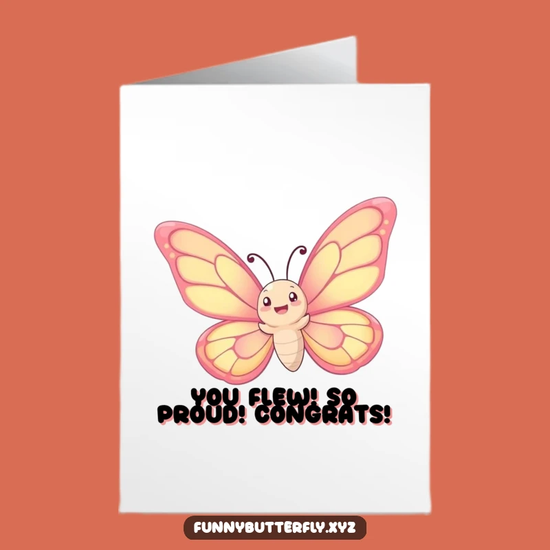 Free Printable Congrats Card: Butterfly's Ascending Success