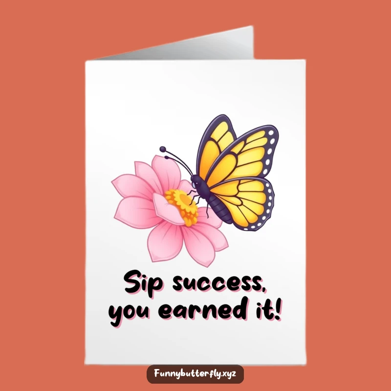 Free Printable Congrats Card: Butterfly Sips Nectar, your sweet downloadable celebration!