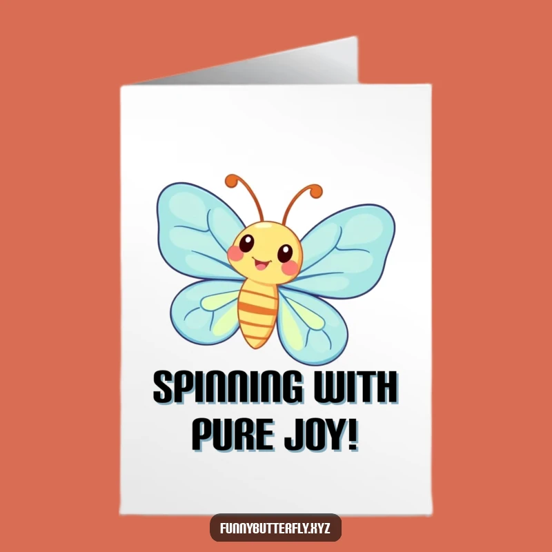 Free Printable Congrats Card: Whimsical Butterfly Spinning, your joyful downloadable success!