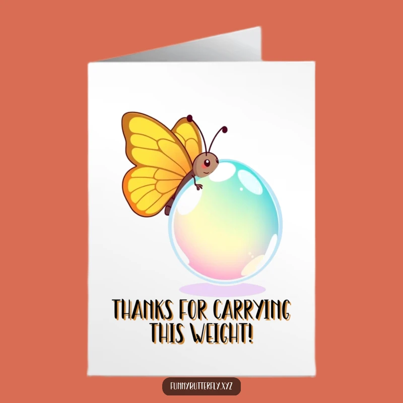 Free Printable Thank You Card: Funny Butterfly Dewdrop Gratitude - Whimsical Downloadable Gift
