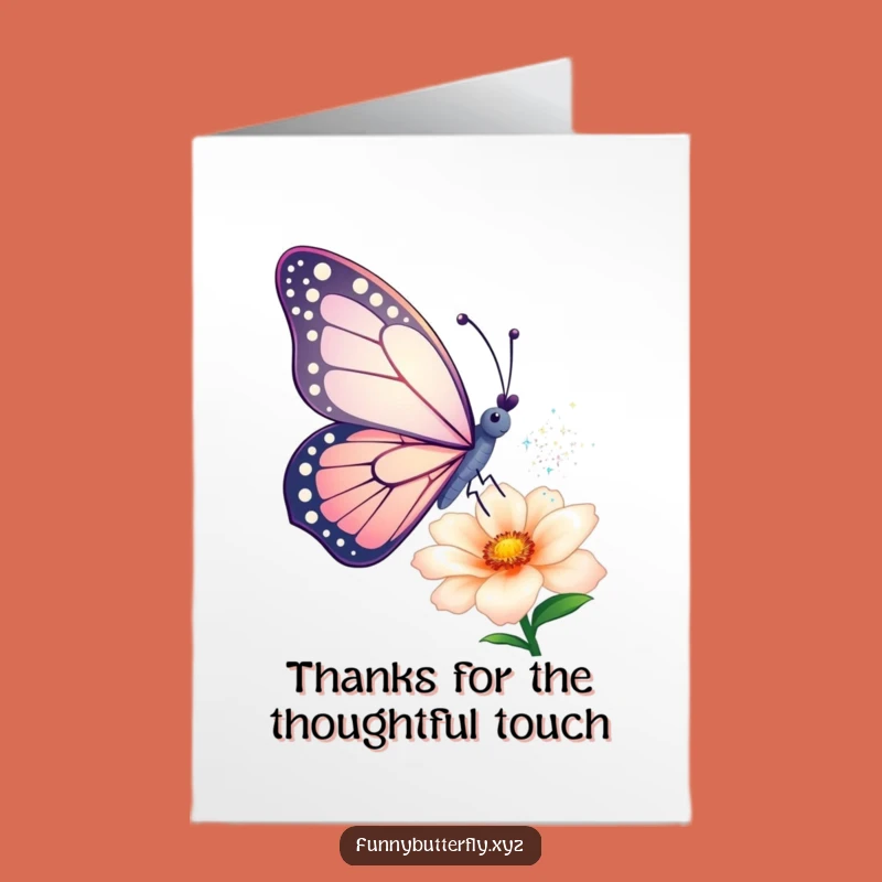 Sparkling Free Printable Thank You Card: Butterfly's Gentle Gift