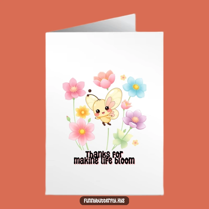 Free Printable Thank You Card: Cheerful Butterfly Dancing, a downloadable happy thanks!
