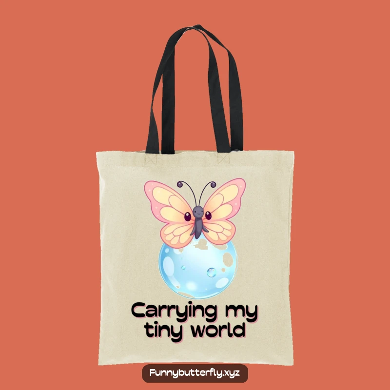 Funny Sparkling Kawaii Butterfly Tote Bag - Eco-Friendly Dewdrop Carryall