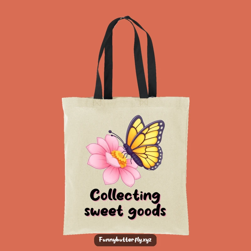 Funny Nectar Sipping Butterfly Tote Bag - Radiant Flower Carryall Gift